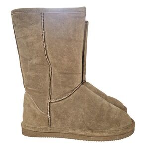 Bearpaw Boots‎ Womens Size 7 Tan Suede Sheepskin Wool Lined Classic Winter Warm